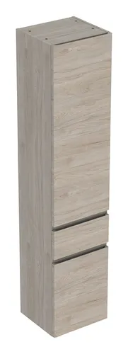 Geberit Renova Plan Hochschrank mit 2 Türen und 1 Schublade 501.923.01.1 - Bad-Hochschrank mit 2 Türen und 1 Schublade, flexibel in der Anschlagseite, ideal für stilvolle und funktionale Badezimmergestaltung.
