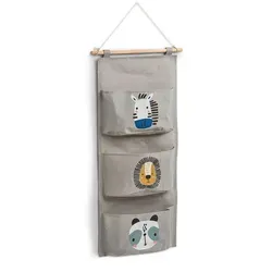 Zeller Present Hängeaufbewahrung, Grau, Textil, Rechteckig, 20x60x10 cm, Kinder- & Jugendzimmer, Kindermöbel, Kinderregale