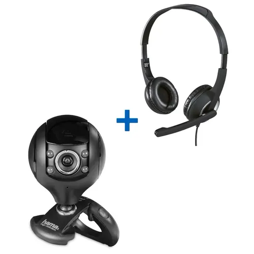 Hama PC-Office Streaming Set, Hama Headset HS-P150 + Webcam C200 HD Qualität