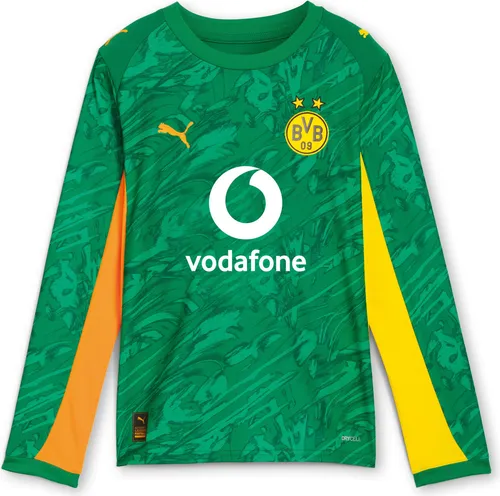 Puma Bvb Gk Jersey Replica Ls Jr With Sponsor - archive green-intense orange, Größe:140