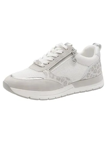 Tamaris Damen Sneaker Low, Metallic, 40 EU - Sportlicher Sneaker mit urbanem Chic und herausnehmbarem Wechselfußbett für individuellen Komfort. Flache Sohle sorgt für Stabilität. Praktische Schnürung und Reißverschluss bieten perfekten Halt und Bequemlichkeit.
