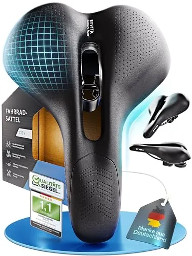 BYVITA Fahrradsattel - Ergonomischer Komfort für Damen & Herren - Erlebe maximalen Fahrkomfort mit dem BYVITA Fahrradsattel. Die innovative ErgoFoam+ Polsterung und die atmungsaktive Oberfläche sorgen für ein angenehmes Fahrgefühl auf jeder Tour.