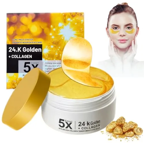 24k Gold Augenpads gegen Augenringe - 60 Stück - Hochwertige Augenpads zur Reduzierung von Schwellungen und dunklen Augenringen. Mit sanften, natürlichen Inhaltsstoffen für eine einfache Anwendung und sichtbare Ergebnisse. Ideal für alle Hauttypen.