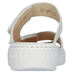 Pantolette WALDLÄUFER "H-WILLOW" Damen, Gr. 7, Weiß - Wanderschuhe in Komfortweite H, aus hochwertigem Veloursleder mit metallic Optik, ideal für bequeme Sommertage und als Hausschuh geeignet.