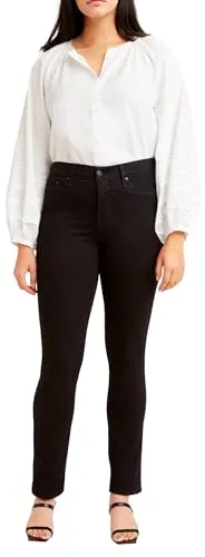 Levi's Damen 312 Shaping Slim Jeans - Black And Black, 25W / 30L - Jeans mit Slim Fit, formt den Bauch und betont die Kurven. Dank innovativer Technologie bietet sie spürbare Dehnbarkeit und bleibt formstabil für optimalen Komfort.