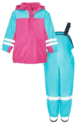 Playshoes Unisex Kinder Regenanzug mit Fleecefutter - Wasserdichter Matschanzug für Kinder, warm gefüttert und ideal für regnerische Tage beim Spielen im Freien.