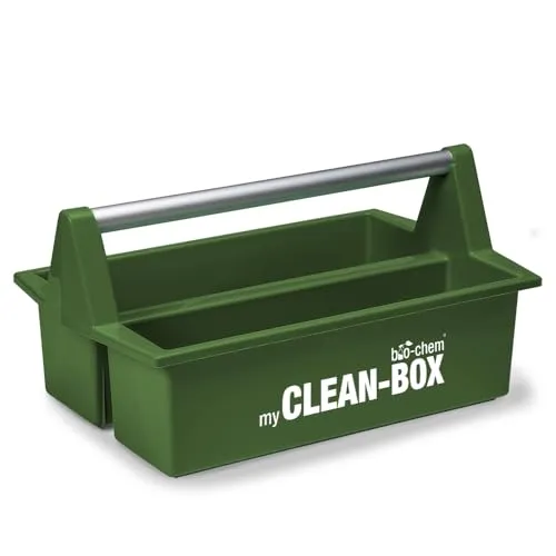 bio-chem Premium Toolbox – robuste Aufbewahrungsbox & Organizer mit Aluminium-Tragegriff – perfekt Reinigungsprodukte & Zubehör – Werkzeugbox für Haushalt, Werkstatt & Pflege