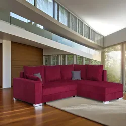 P & B Ecksofa, Rot, Kunststoff, Füllung: Schaumstoffflocken, einmalig seitenverkehrt montierbar, 260x218 cm, Liegefunktion, Rücken echt, Wohnzimmer, Sofas & Couches, Wohnlandschaften, Ecksofas mit Schlaffunktion