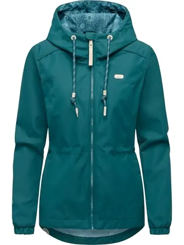Ragwear Funktionsjacke Dankka - Taillierte Übergangsjacke in Grün (Gr. S) - Funktionelle Übergangsjacke mit atmungsaktivem, wasserdichtem Material (11000 mm Wassersäule). Ideal für den Alltag, mit verstellbarer Kapuze und tailliertem Schnitt für einen modischen Look.