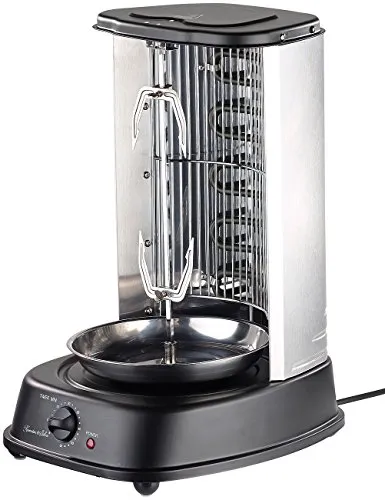 Rosenstein & Söhne Gyrosgrill: Döner- und Gyros-Grill, 2.000 Watt, Mittelspieß mit Spießgabeln, Timer (Gyros Maker, Döner Schaschlik Grills, Grillspiesse)