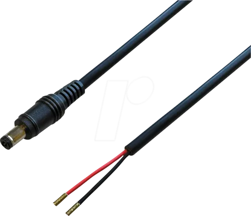 BKL 076100 - DC-Kabel Stecker, 2,1/5,5 mm, 2,0 m, 48 V, schwarz
