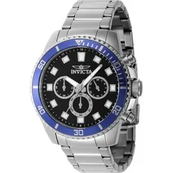 Invicta Pro Diver 46052 Herren Uhr - Wasserdicht und Elegant - Chronograph mit 45mm Edelstahlgehäuse, schwarzem Zifferblatt und 5 bar Wasserdichtigkeit – ideal für stilbewusste Unterwasser-Abenteuer.