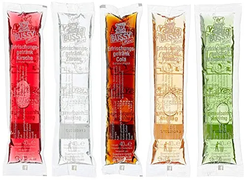 Bussy Mix Wassereis Schleck Drinks 1x 50 Stück gemischte Sorten Sommer Eis