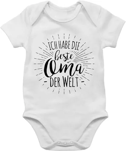 Shirtracer Baby Body Junge Mädchen - Sprüche - Ich habe die beste Oma der Welt - 1/3 Monate - Weiß - mit sprüchen grosseltern babymode witzig spruch omi bodys baby-kleidung babygeschenk spruche omas