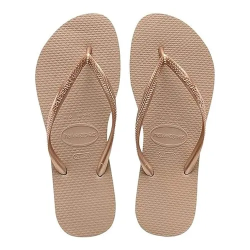 Havaianas - Slim, Stilvolle und Robuste Flip-Flops für Frauen mit Texturierten Sohlen - SLIM. Elegante Flip-Flops für Frauen, die Komfort und Stil vereinen. Ideal für den Sommer, bieten sie hervorragenden Grip und Halt für unbeschwerte Tage am Strand oder in der Stadt.