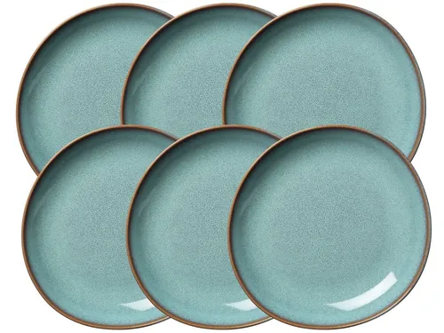 Villeroy & Boch Geschirr-Set Lave Glace 28 cm, 6 flache Schalen - Elegantes Geschirr-Set aus Steingut mit sechs flachen Schalen, ideal für stilvolle Tischdekoration. Die kühlen, eisigen Farbnuancen verleihen jedem Anlass einen modernen Touch.