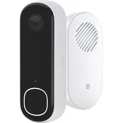 Arlo Essential 2 2K Video-Türklingel mit Chime 2 - Haus-Alarmanlagen mit 2K Videoauflösung, bietet Benachrichtigungen per Videoanruf und Echtzeitgespräche für maximale Sicherheit.