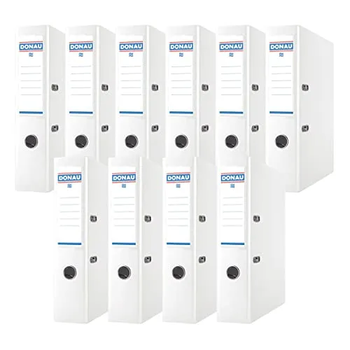 DONAU Premium Ordner Breit 10er Pack - DIN A4, 7,5 cm - Hochwertige Ordner aus 2,1 mm dickem Karton mit verstärktem Fingerloch und umweltfreundlichem PP-Bezug. Ideal für Büro und Archivierung, 10 Stück im praktischen Pack.