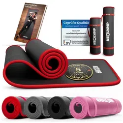 NEOLYMP Fitnessmatte – Extra dicke, rutschfeste Sportmatte mit Tragegurt - Sportmatten für gelenkschonendes Training, pflegeleicht und schalldämpfend, ideal für Fitness und Home-Workout.