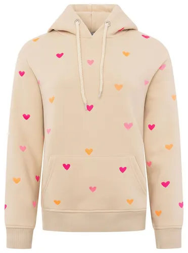 Zwillingsherz Hoodie "Hearts" für Mütter & Töchter - Modischer Hoodie in Hellbeige mit Mini Me Style, ideal für Mutter-Tochter-Outfits. Aus wärmender Sweatware für gemütliche Tage.
