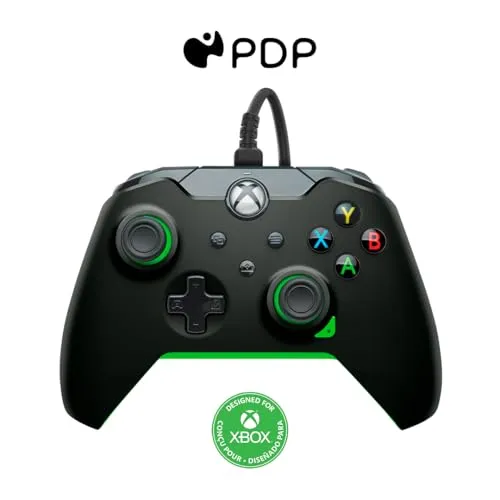 PDP verkabelter Controller Neon Schwarz für XBOX Series X|S - Controller für Xbox Series X & S mit kostenloser PDP Control Hub App zur Anpassung von Tasten und Triggern. Mit 3,5-mm-Audiobuchse und Share-Taste für einfaches Teilen von Inhalten.