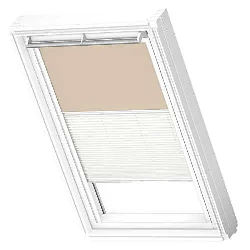 VELUX Duo Verdunkelungsrollo PK06, Sandbeige - Seitenzug- & Springrollo, zwei Rollos in einem für optimale Lichtregulierung und einfache Montage, perfekt für VELUX Dachfenster.