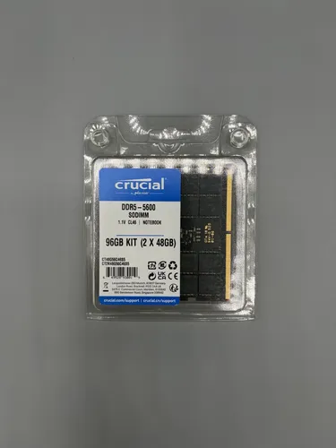 Crucial DDR5 RAM 96GB Kit (2x48GB) 5600MHz SODIMM - Hochleistungs-Arbeitsspeicher für Laptop/Notebook, ideal für Gaming und Multitasking, unterstützt Intel XMP 3.0 und AMD EXPO für optimale Leistung.