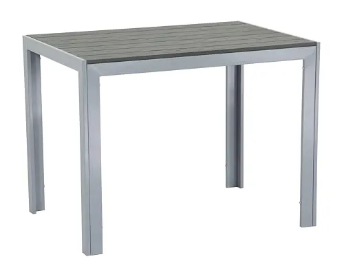 Gardissimo FIRE SOUL Nonwood Alu-Gartentisch 120x70cm - Silber - Gartentisch aus wetterfestem Aluminium mit grauer Nonwood-Platte, ideal für jeden Garten. UV-beständig und pflegeleicht - perfekt für entspannte Stunden im Freien.