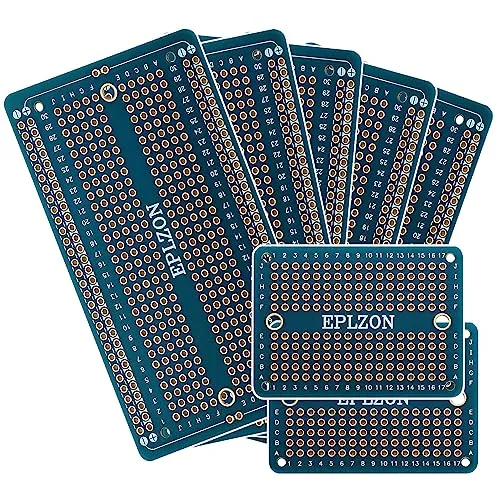 EPLZON Prototype Board Lötbares Breadboard Doppelseitig Leiterplatte PCB Circuit Board zum Schweißen von Arduino, DIY elektronische Artikel(5 Stück + 2 Stück,blau)