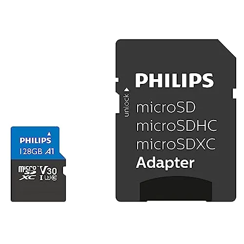 Philips Ultra Pro microSDXC Card 128 GB - UHS-I U3, Lesegeschwindigkeit bis zu 100 MB/s, ideal für 4K UHD-Videoaufnahmen und schnelle App-Performance