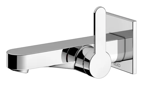 Keuco IXMO Einhebel-Waschtischarmatur eckig - Verchromt 165 mm mit Griff Flat - Moderne Waschtischarmatur mit elegantem eckigem Design, ideal für stilvolle Badezimmer und einfache Handhabung.