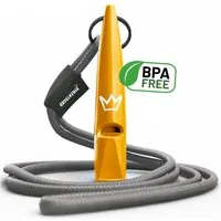Rudelkönig Hundepfeife Rückruf - Professionelle Trainingspfeife mit Pfeifenband - Die ideale Trainingspfeife für alle Hunderassen: genormte Frequenz für klare Signale, ideal für Rückruf und Verhaltenskorrektur. Kompakt und leicht mit praktischem Band für den Alltag.