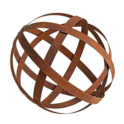 ESTEXO Edelrost Dekokugel Rostkugel Gartenkugel Kugel Metallband Bandeisen Gartendeko Rost Metall 40 cm