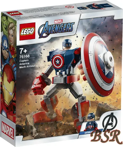 LEGO® 76168 Captain America Mech - LEGO® Marvel Super Heroes™ Set, 121 Teile für kreativen Spielspaß, ideal für Kinder ab 7 Jahren und Fans von Captain America.
