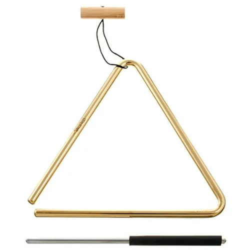Meinl Percussion Messing Triangel Instrument - Großes Klangdreieck mit Halterung - Triangel - Mit einem Durchmesser von 8 Zoll liefert dieses Messinginstrument einen weichen Klang und lässt sich freihändig aufhängen.