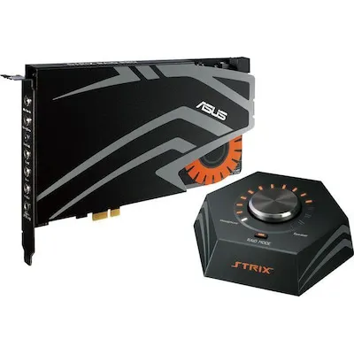 Asus Strix Raid Pro - Interne Gaming Soundkarte mit Kopfhörerverstärker, 116dB SNR für packenden Klang und sofortige Anpassung im Spiel