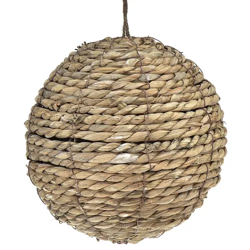 Kugel Stroh Deko zum Hängen Grau gewaschen Ø20cm 2St - Rustikale Deko-Kugeln aus Stroh, perfekt für die herbstliche Gestaltung. Ideal zum Aufhängen und Setzen von Akzenten in jedem Raum.