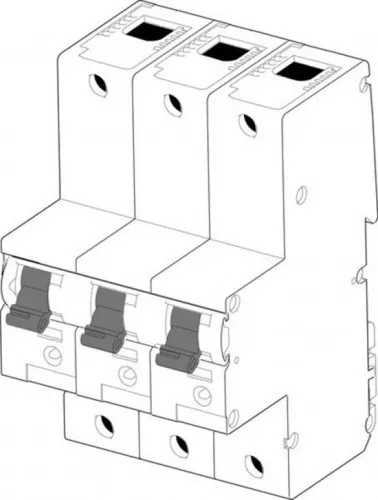 ABN Braun XHA335-5 SHU-Schalter 3-polig 35A - SLS-Schalter für Hutschienenmontage, ideal für zuverlässigen Schutz in elektrischen Anlagen mit einer hohen Auslösecharakteristik von 25 kA.