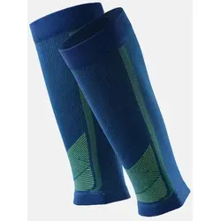 Waden-Kompressionsstrümpfe - 1-Pack - Blau/Gelb - L - Sportsocken mit 18-24 mmHg Kompression, die für schnelle Erholung und Schmerzlinderung sorgen. Ideal für Sport und Reisen, getestet mit Swiss MST IV Technologie.