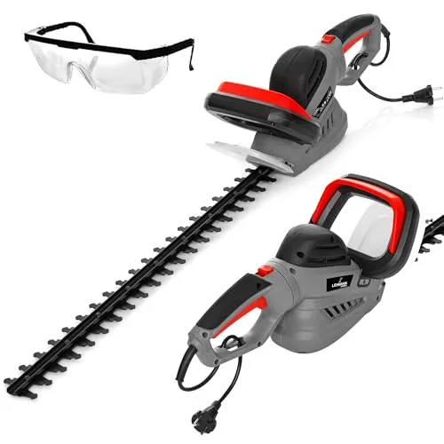 LEHMANN Elektro-Heckenschere 1800W, 61 cm Klinge, 1700 U/min - Effiziente Elektro-Heckenschere für Gartenarbeiten mit 61 cm Klingenlänge. Ideal für präzises Schneiden von Ästen bis 20 mm Dicke. Komfortables Arbeiten dank ergonomischem Design und Vibrationsschutz.