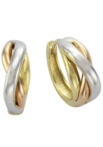 Firetti Paar Creolen Schmuck Geschenk Gold 333 tricolor - Elegante Creolen aus Gold 333 in tricolor, ideal als Geschenk für besondere Anlässe oder zum Verleihen eines Hauch von Glamour im Alltag.