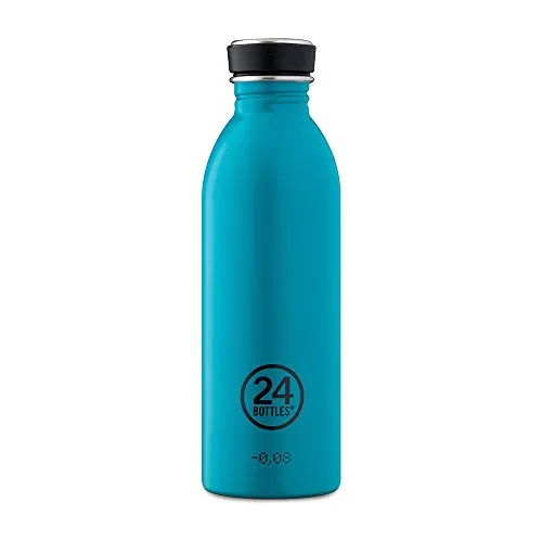 24Bottles Urban Bottle 0.5 L - Atlantic Bay - Küchenutensilien mit 500 ml Edelstahlflasche in stylischem Cyan, ideal für die tägliche Nutzung und beim Wandern.