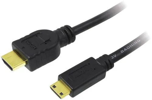 LogiLink HDMI Anschlusskabel HDMI-A Stecker, HDMI-Mini-C Stecker 1.50 m Schwarz CH0022 4K UHD, Audio Return Channel, vergoldete Steckkontakte