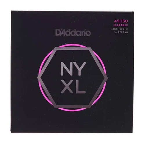 D'Addario NYXL45130 E-Bass Saiten - Zubehör für Gitarre & Bass, Regular Light Saiten für 5-Saiter Long Scale E-Bass mit einzigartigem NY Steel Kern für verbesserte Stimmstabilität und Klangqualität.