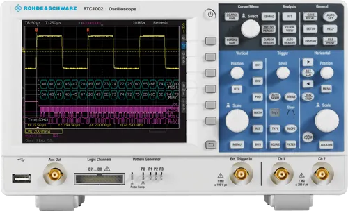 Rohde & Schwarz RTC1000 Oscilloscope, 200 MHz, 2ch - Multimeter mit 200 MHz Bandbreite und 2 Kanälen, ideal für präzise Messungen in der Entwicklungs- und Prüfungsumgebung.
