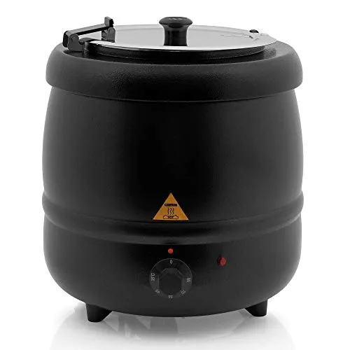 Mahlzeit Suppenkessel elektrisch 8 Liter - Stövchen & Speisewärmer, ideal für Buffet und Catering mit 8L Edelstahl Einsatz und stufenlos regelbarem Thermostat bis 80°C für stundenlang warmhaltende Speisen.