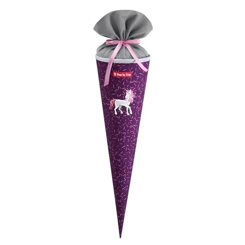 Step by Step Schultüte mit eingenähtem Bändchen - Schultüte im passenden Design zum Ranzen, aus 100% recycelten PET-Flaschen, umweltfreundlich und mit 5 Litern Volumen für viele Überraschungen.