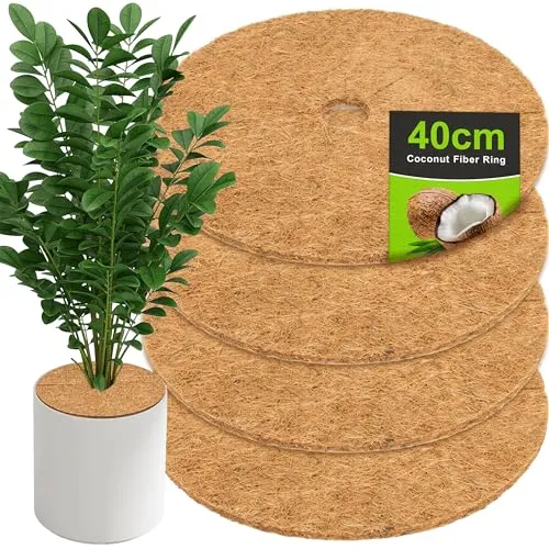 CELMAN Kokosmatte für Pflanzen - 4X Kokosscheibe, Winterschutz Wurzelschutz, Unkrautschutz für Blumentopf & Garten, Biologisch abbaubar (40 cm - 4 Stück)