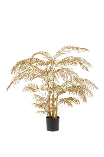 Kunstpalme Areca Palme BARUNDIA, 145 cm, Gold - Hochwertige künstliche Areca Palme von artplants, ideal zur Dekoration in Innenräumen. Mit ihrer eleganten Höhe von 145 cm bringt sie Farbe und Stil in jedes Zuhause.