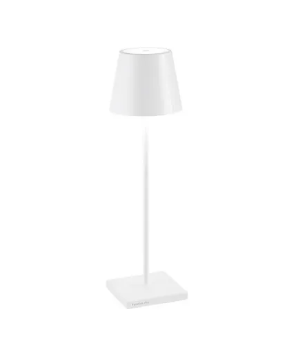 Zafferano Poldina Pro LED-Tischleuchte Weiß - Klassische Tischleuchten, wiederaufladbar & dimmbar mit bis zu 12 Stunden Akkulaufzeit, ideal für Außenbereiche und stilvolle Akzente in jedem Raum.